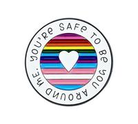 Broche redondo de metal arcoíris con cita inspiradora, pin de solapa LGBTQ, accesorios para ropa, bolsos, mochilas, sombreros, broche de moda para ropa