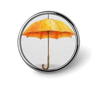 Broche redondo de paraguas amarillo acuarela para hombres y mujeres, insignia de moda, collar, vestido, chaqueta, mochila, accesorios
