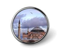 Broche redondo de Santa Sofía, Estambul, Turquía, bonito pin, insignia decorativa, joyería para hombres y mujeres, pines de solapa de metal.