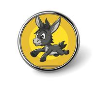 Broche redondo de solapa con imagen de burro y faro al atardecer para hombre y mujer, accesorio de aleación para traje, alfiler de corbata ligero de 2,5 cm.