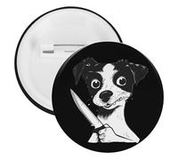 Broche redondo de solapa para matar perros, para mochilas, sombreros, decoración de ropa, 1PCS, Acero aleado, No es una piedra preciosa