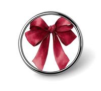 Broche redondo grande de acuarela con lazo rojo profundo con cinta larga para hombres y mujeres, insignia de moda, collar, vestido, chaqueta, mochila, accesorios