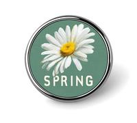 Broche redondo grande de margaritas con pétalos blancos, centro amarillo, para hombres y mujeres, insignia, collar, vestido, chaqueta, mochila, accesorios
