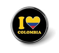 Broche redondo "I Love Colombia", alfileres de solapa, corbata, traje, accesorios para vestidos, para hombres y mujeres, bodas y cumpleaños.