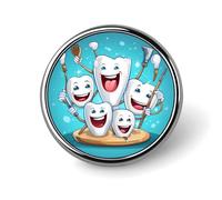 Broche redondo para dentista, odontología, pin, botón, solapa, corbata, insignia, sombrero, ropa, accesorios para hombres y mujeres.