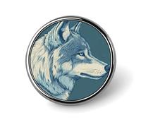 Broche redondo retro de lobo para hombre y mujer, insignia de moda, alfiler para cuello, vestido, chaqueta, mochila, accesorios