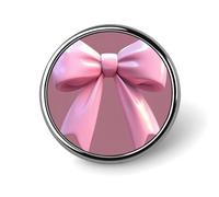 Broche redondo rosa con lazo 3D para hombres y mujeres, insignia, collar, vestido, chaqueta, mochila, accesorios