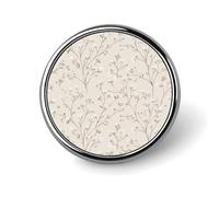 Broche redondo vintage con motivos botánicos marrones en beige claro para hombres y mujeres, insignia de moda, collar, vestido, chaqueta, mochila, accesorios