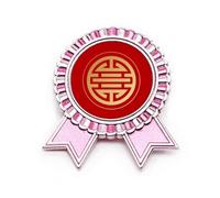 Broche redondo y próspero armonioso para medalla de premio, color rosa, Medium, Metal