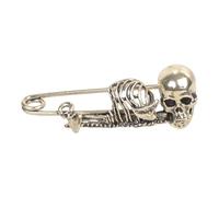Broche retro de calavera para disfraz de Halloween, insignia espeluznante para mujer, regalo único, solapa gótica, solapa de esqueleto, misterioso gótico accesorio de fiesta de Halloween