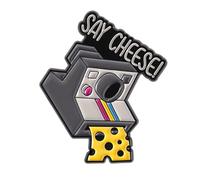 Broche retro en forma de cámara con acabado de aceite de goteo, accesorio de fotos alegre para atuendo de viaje, estilo de fotógrafos únicos, talla única, como se describe