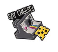 Broche retro en forma de cámara con acabado de aceite de goteo, accesorio de fotos alegre para traje de viaje, estilo ligero, alfiler de mochila, talla única, como se describe