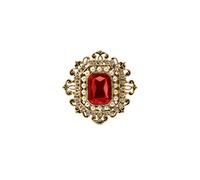Broche retro victoriano de cristal esmeralda con flor para mujer, accesorios de regalo, color verde, 1.8 x 1.8 in, Plástico, como se describe en