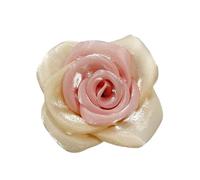 Broche rosa 3D de tela brillante de 7,5 cm - Elegante flor bicolor para mujer | Delicado para vestido de novia, fiesta, cumpleaños o San Valentín | Accesorio festivo y refinado, Grand, Metal, Sin gema