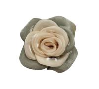 Broche rosa 3D de tela brillante de 7,5 cm - Elegante flor bicolor para mujer | Delicado para vestido de novia, fiesta, cumpleaños o San Valentín | Accesorio festivo y refinado, Grand, Metal, Sin gema