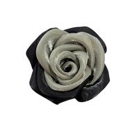 Broche rosa 3D de tela brillante de 7,5 cm - Elegante flor bicolor para mujer | Delicado para vestido de novia, fiesta, cumpleaños o San Valentín | Accesorio festivo y refinado, Grand, Metal, Sin gema