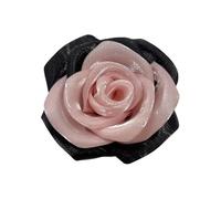 Broche rosa 3D de tela brillante de 7,5 cm - Elegante flor bicolor para mujer | Delicado para vestido de novia, fiesta, cumpleaños o San Valentín | Accesorio festivo y refinado, Grand, Metal, Sin gema