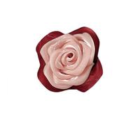 Broche rosa 3D de tela brillante de 7,5 cm - Elegante flor bicolor para mujer | Delicado para vestido de novia, fiesta, cumpleaños o San Valentín | Accesorio festivo y refinado, Grand, Metal, Sin gema