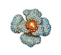 Broche sofisticado en forma de peonía, obra de arte esmaltada colorida, alfiler de solapa de flor, accesorio de joyería hecho a mano para uso diario, estilos orientales, joyería de peonía
