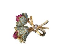 Broche sofisticado en forma de peonía, obra de arte esmaltada colorida, alfiler de solapa de flor, accesorio de joyería hecho a mano para uso diario, broche de de peonía de aleación