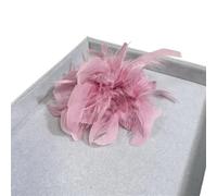 broche tela plumas Broche retro de plumas grandes for mujer, con forma de flor en el pecho, for vestido, sombrero, decoración, ramillete(Pink)