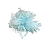 broche tela plumas Broche retro de plumas grandes for mujer, con forma de flor en el pecho, for vestido, sombrero, decoración, ramillete(Light Blue 1)