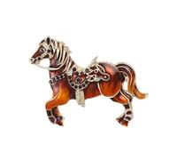 Broche tradicional chino del zodiaco chino caballo broche aleación artesanía para piel sensible guardarropa moda pin accesorios, talla única, como se describe