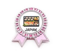 Broche tradicional japonés para caja de sushi, color rosa, Medium, Metal
