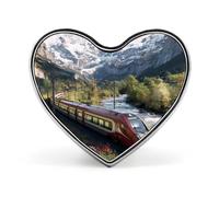 Broche Tren de Suiza, Insignia de Corazón, Botón, Pin de Corbata, Solapa, Mochila, Decoración para Mujeres y Hombres