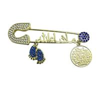 Broche único de aleación con letra con influencia, accesorio de joyería cultural perfecto para el día a día, elegante joyería de pecho, talla única, como se describe