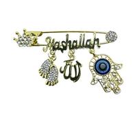 Broche único de aleación con letra con influencia, accesorio de joyería cultural perfecto para el día a día, elegante insignia, One Size, como se describe