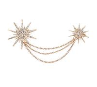 Broche único de aleación de copo de nieve con cadena de borlas, mano de obra delicada, ideal para amigos y seres queridos, Plástico