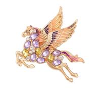 Broche único de caballo que simboliza el sueño adornado con diamantes de imitación brillantes para un estilo versátil y moderno y brillante, One Size, como se describe