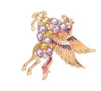 Broche único de caballo que simboliza el sueño adornado con diamantes de imitación brillantes para un accesorio versátil y moderno, One Size, como se describe