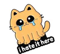 Broche único de dibujos animados de gatos, hermoso pin de aleación con textura de moda, accesorio de moda adecuado para decoración de ropa y bolsos, hermoso broche de gatos, broche de moda, textura de