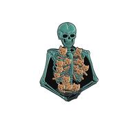 Broche único de esqueleto con diseño de gatos, diseño extraño de caricaturas, alas lisas, accesorio de aleación para ropa, bolsos, decoración, accesorio de moda gótica, regalo, One Size, como se
