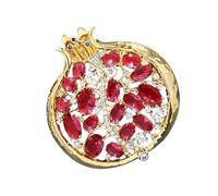 Broche único de granada que simboliza la riqueza de la construcción de aleación para uso a largo plazo y varios estilos de aleación de pecho