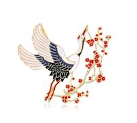Broche único de grúas y ciruelas para mujer, fabricado con aleación superior para añadir elegancia a cualquier atuendo, pin de solapa de diseño único