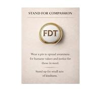 Broche único de metal con diseño de compasión que apoya la bondad y la solapa mental positiva para varios usos, solapa elegante, talla única, como se describe