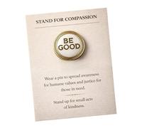 Broche único de metal con diseño de compasión que apoya la bondad y la solapa mental positiva para varios usos, solapa elegante, talla única, como se describe