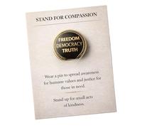 Broche único de metal con diseño de compasión que apoya la bondad y solapa mental positiva para varios usos, revestimiento coleccionable, One Size, como se describe