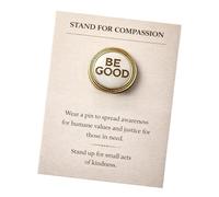 Broche único de metal con diseño de compasión que apoya la bondad y solapa mental positiva para varios usos, revestimiento coleccionable, One Size, como se describe