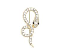 Broche único para mujer con diamantes de imitación brillantes, broche único de serpiente con textura de aleación para un estilo de atuendo multifuncional, Metal