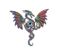 Broche versátil con diseño de dragón, portátil, ajuste cómodo, accesorio de metal galvanizado para entusiastas de la moda moderna con forma de dragón, talla única, como se describe