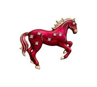 Broche versátil de caballo de animal para traje casual, diseño galopante, pin de moda resistente de aleación de metal, unisex, insignia de caballo al galope, One Size, como se describe