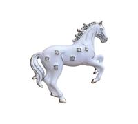 Broche versátil de caballo de animal para traje casual, diseño galopante, pin de moda resistente de aleación de metal, unisex, insignia de caballo al galope, One Size, como se describe