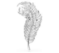 Broche Vienna, Tallas mixtas, Pluma, Blanco, Baño de rodio OS