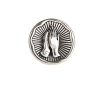 Broche vintage con dije de oración de serenidad para hombre, diseño de plata antigua