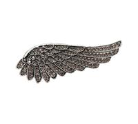 Broche vintage de ala de ángel con cristales brillantes, elegante pin de solapa con plumas, accesorios para fiesta, oficina, elegante broche vintage para mujer, talla única, como se describe