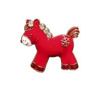 Broche vintage de caballo con diamantes de imitación, bonito broche esmaltado de caballo, broches de solapa de cristal de moda, bonitos accesorios de vestir, joyería de fiesta de vacaciones, regalo
